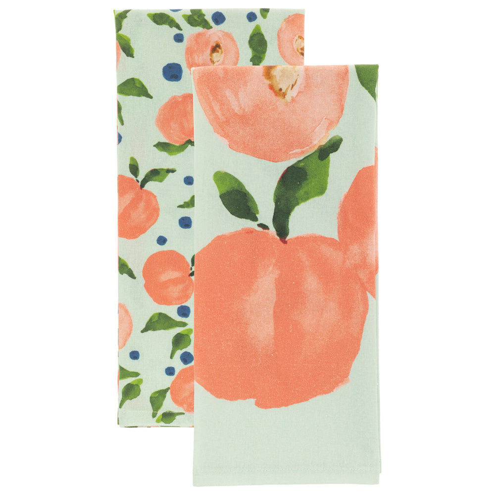 PEACHES TEA TOWELS S/2