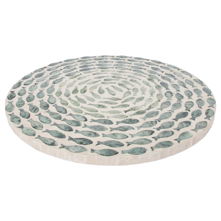 Mother Of Pearl Swirling Fish Lazy Susan
