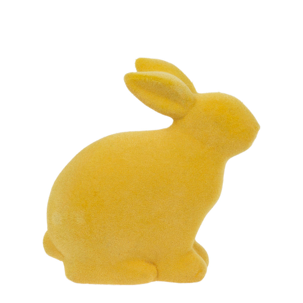 YELLOW FLOCKED BUNNY SITTING