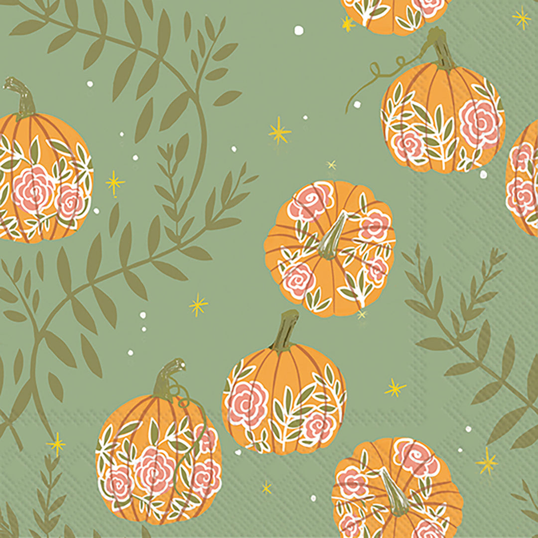 Pumpkins with Roses Lunch Napkin