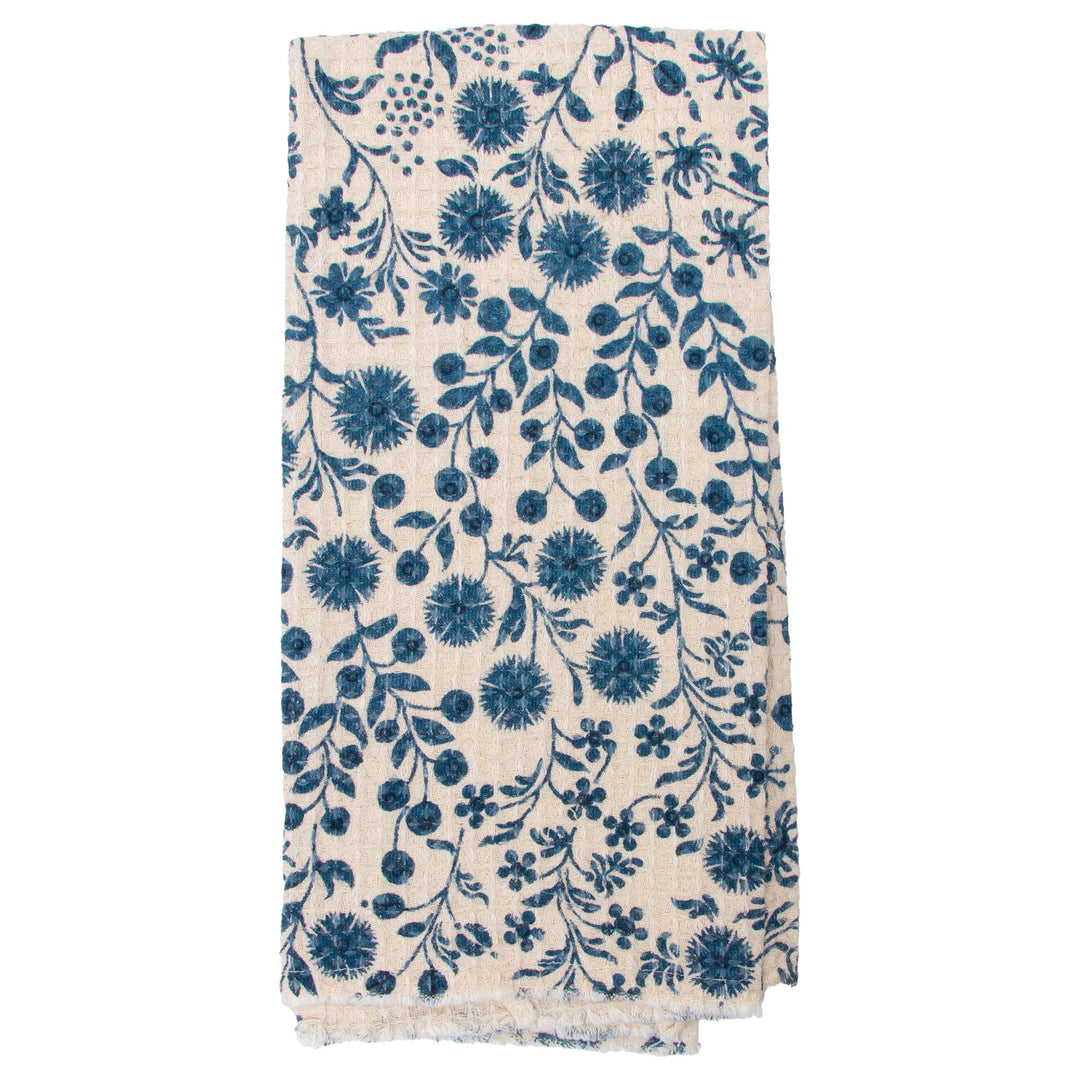 Navy Dandelions Pattern Tea Towels (Set of 2)