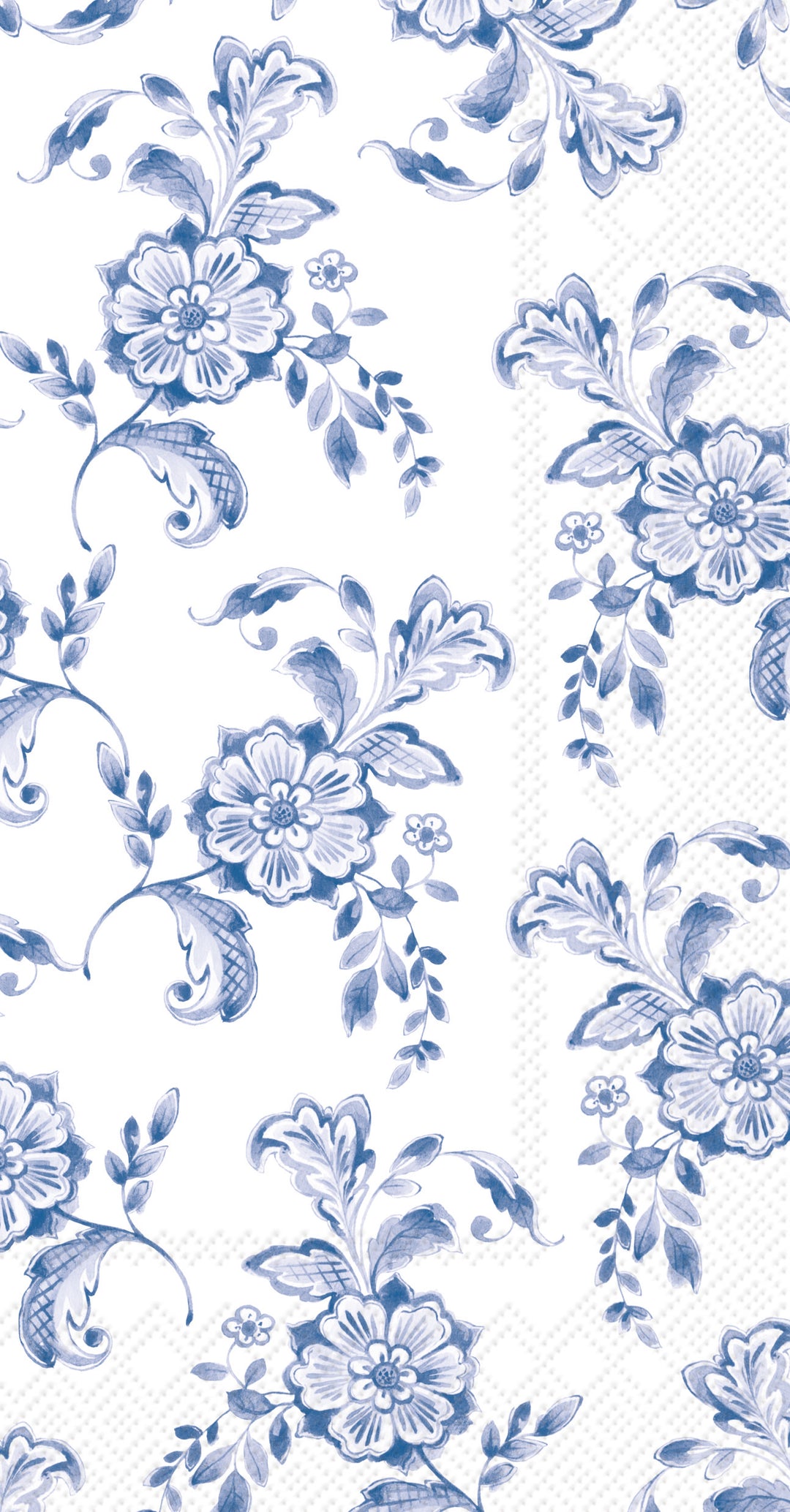 Blue Floral Pattern Guest Towel