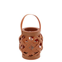 Small Light Brown Basketweave Lantern
