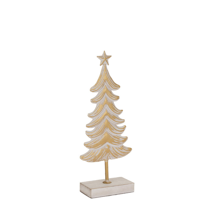 Small Metal White and Burnished Gold Tree