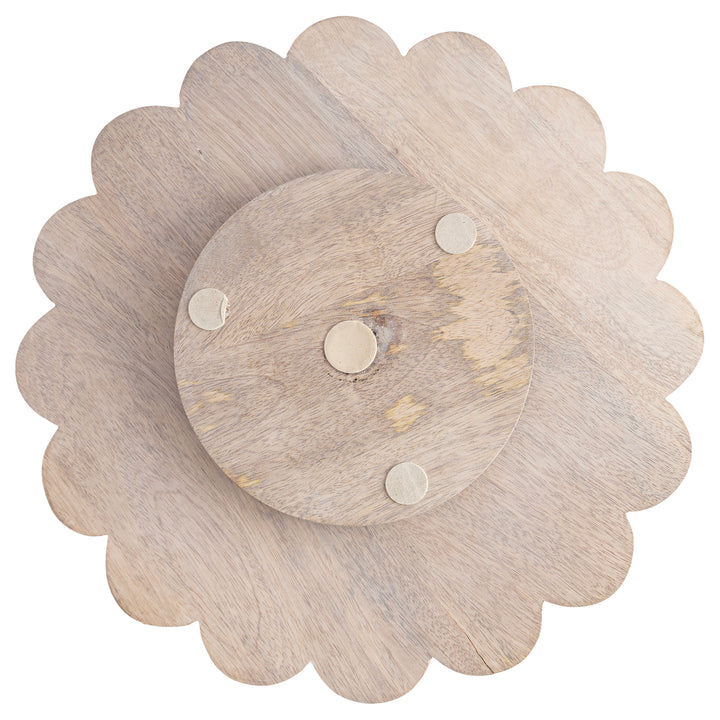 Whitewash Scallop Edge Lazy Susan