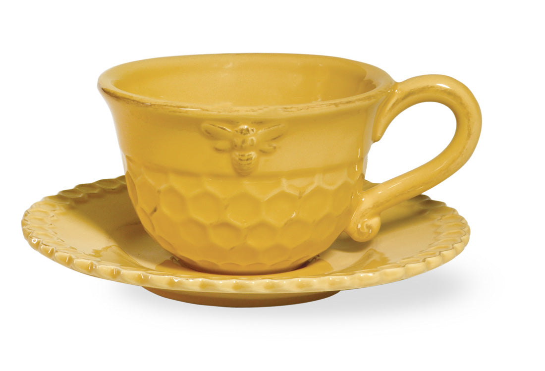Honeycomb Teacup and Saucer