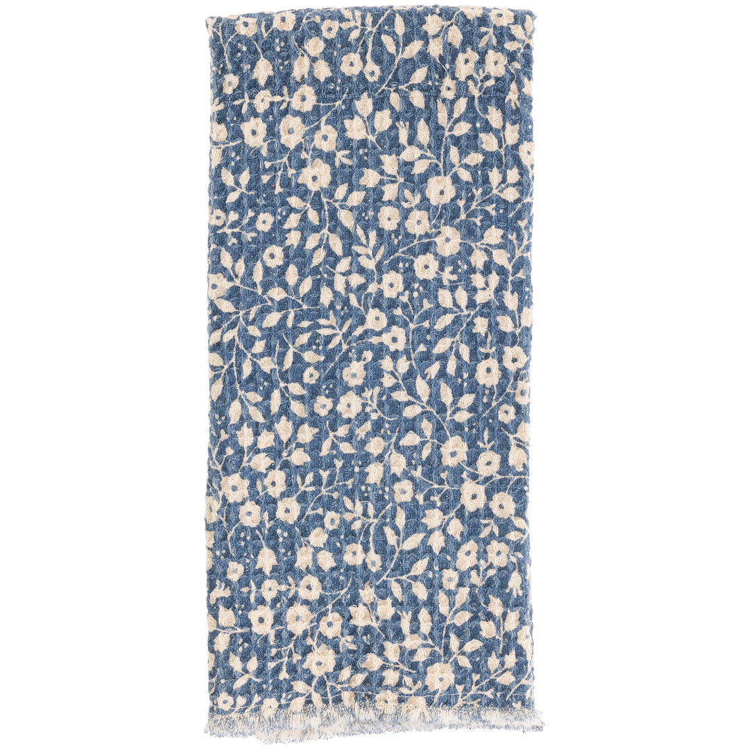 Navy Floral Waffle Tea Towels (Set of 2)