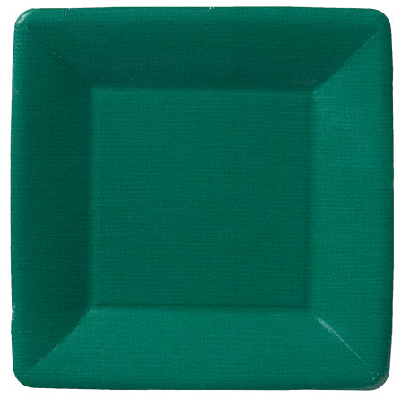 Classic Linen Square Dessert Plate Dark Green