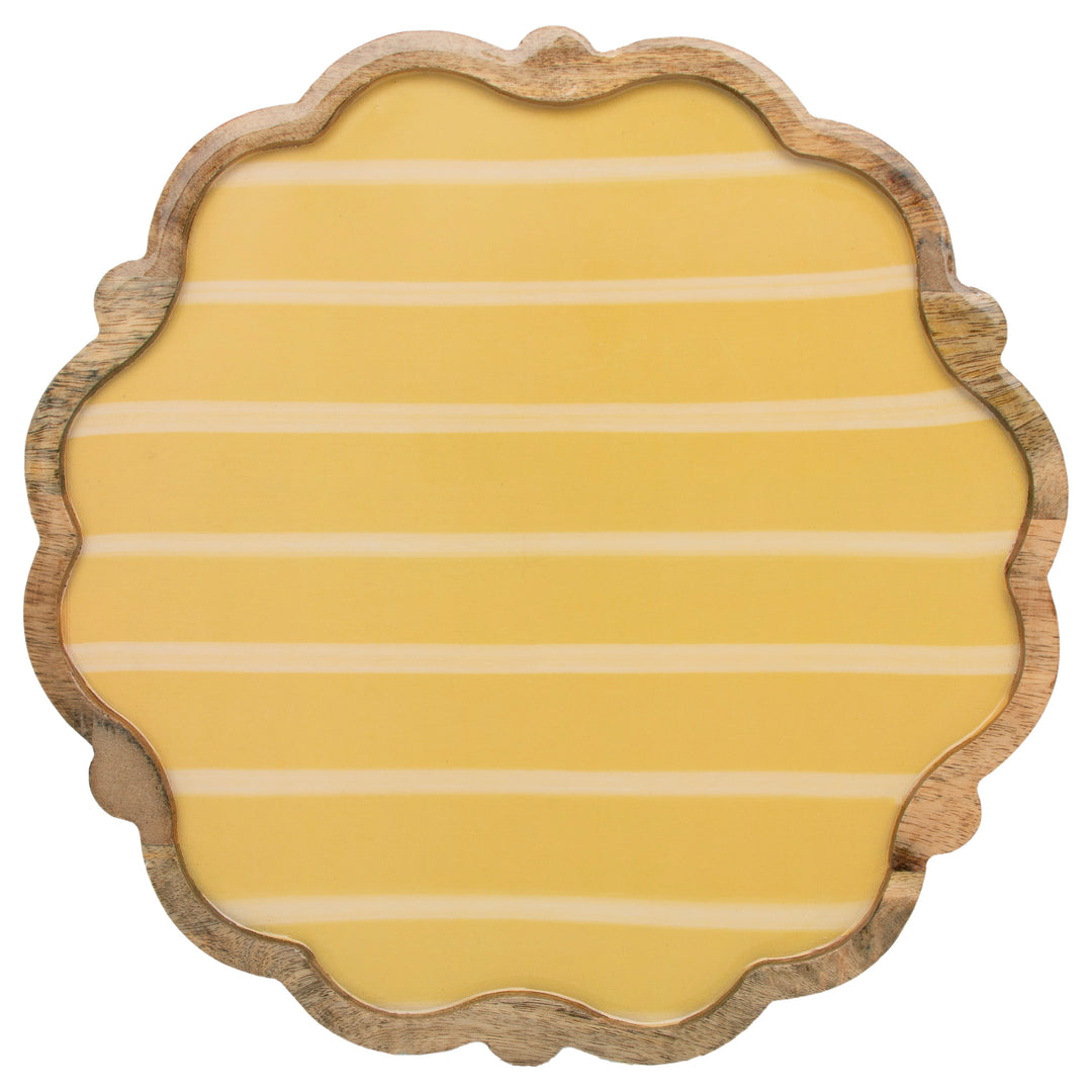 Yellow Wavy Edge Striped Platter