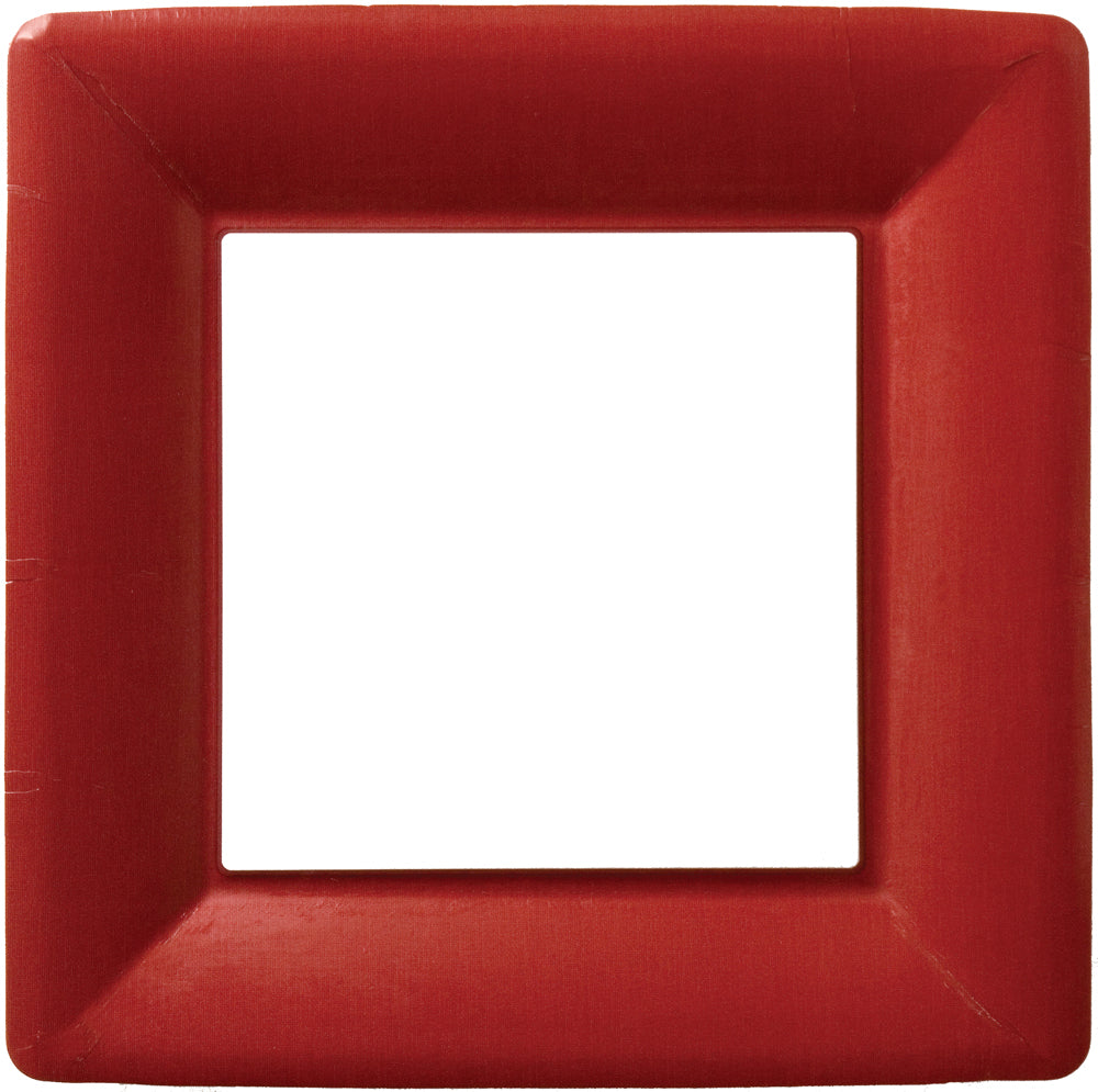 Classic Linen Square Dinner Plate Dark Red