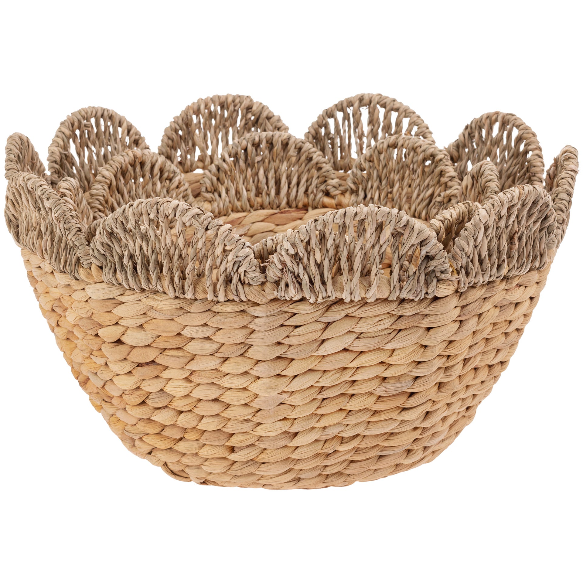 SCALLOPED SEAGRASS BOWLS S/2