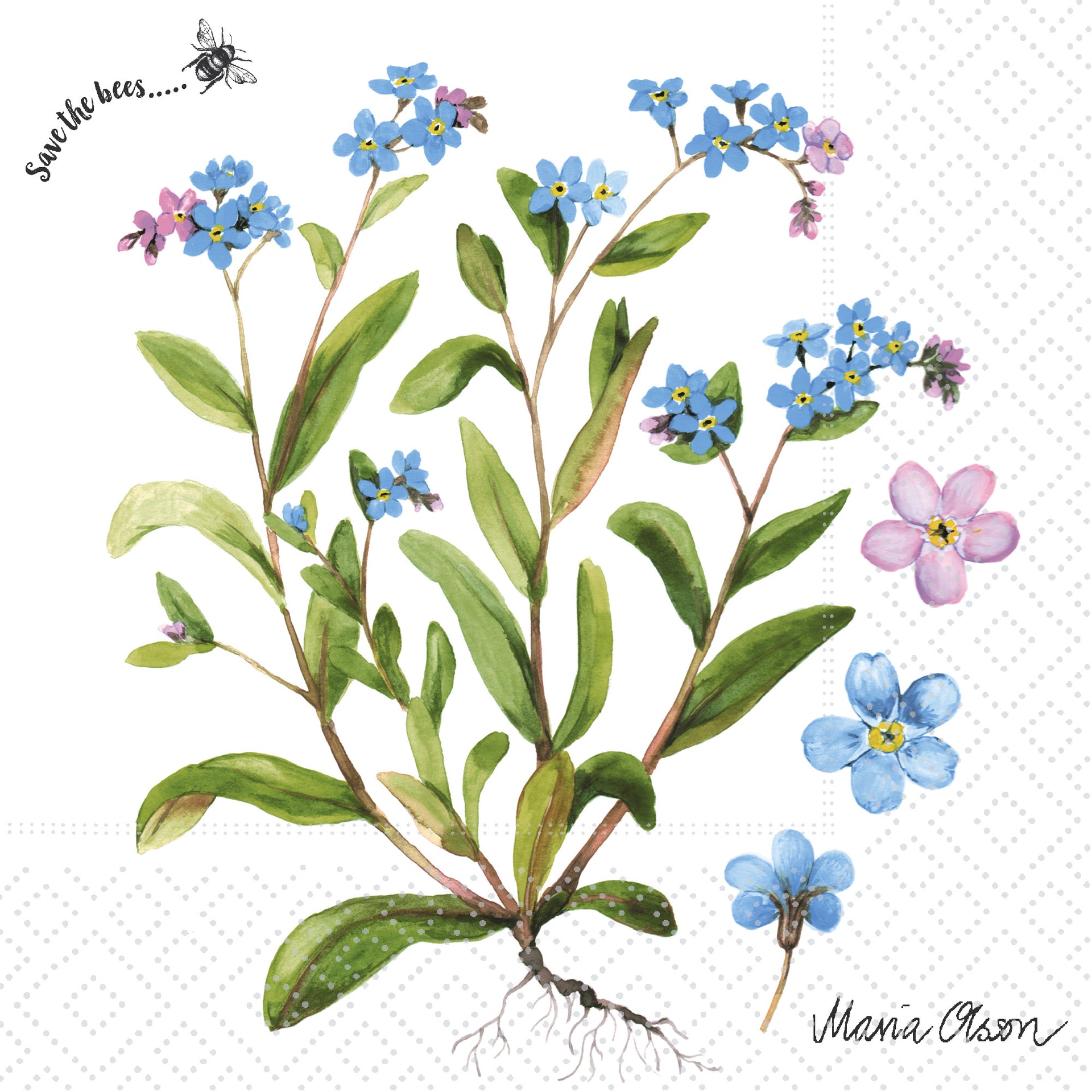 Wild Violets Cocktail Napkin