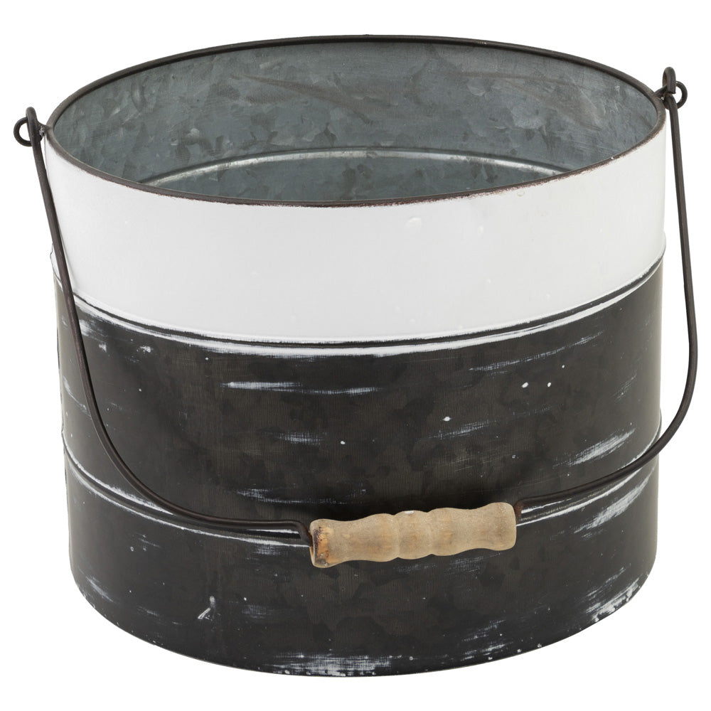 Aged Blk/Wht Buckets (Set of 3)
