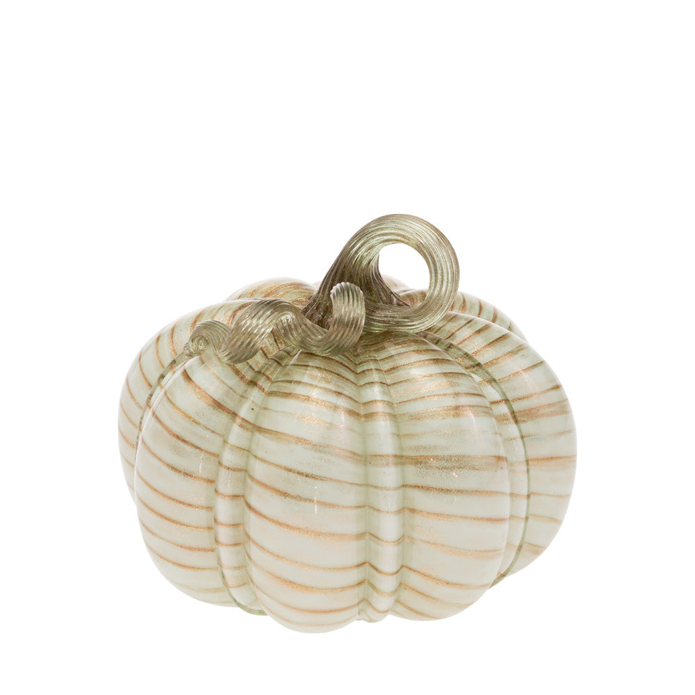 SM LAUREL & COPPER GLASS PUMPKIN