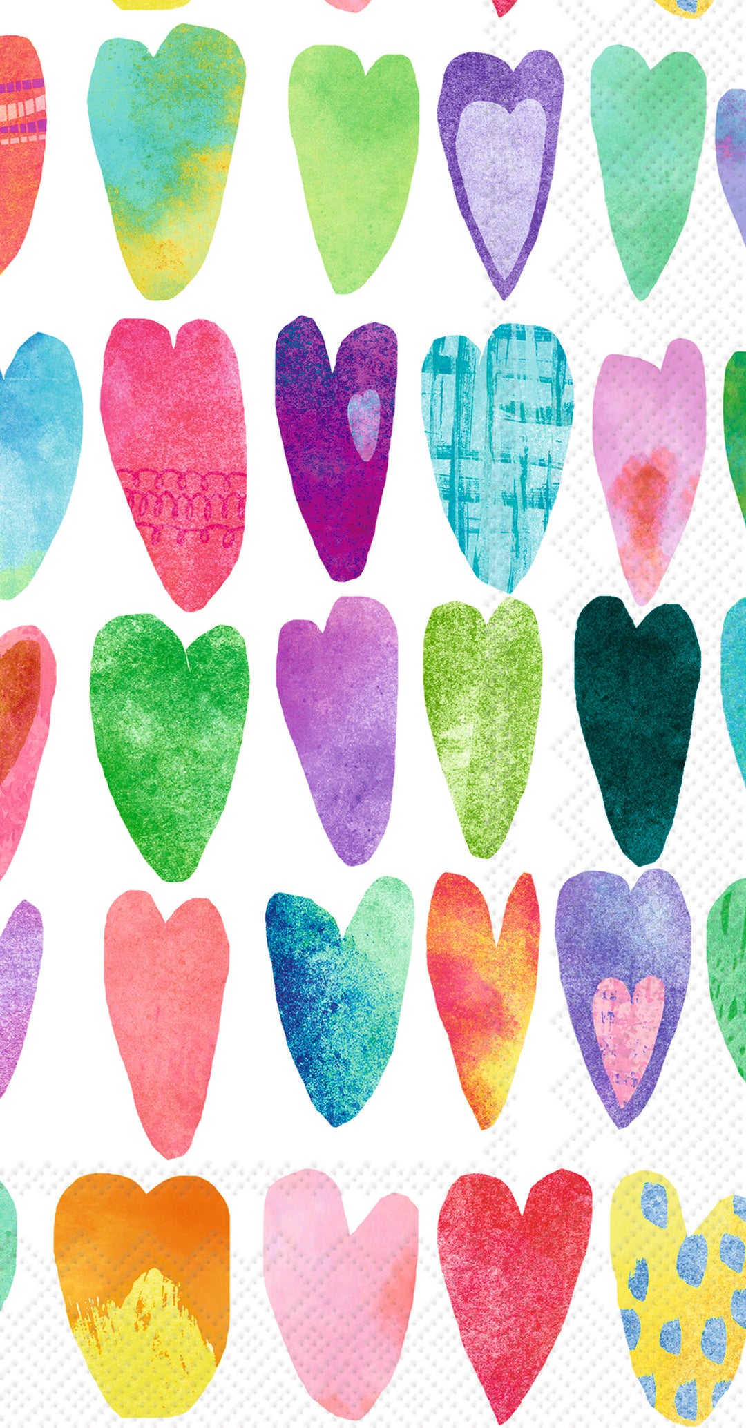 Rainbow Hearts Guest Towel