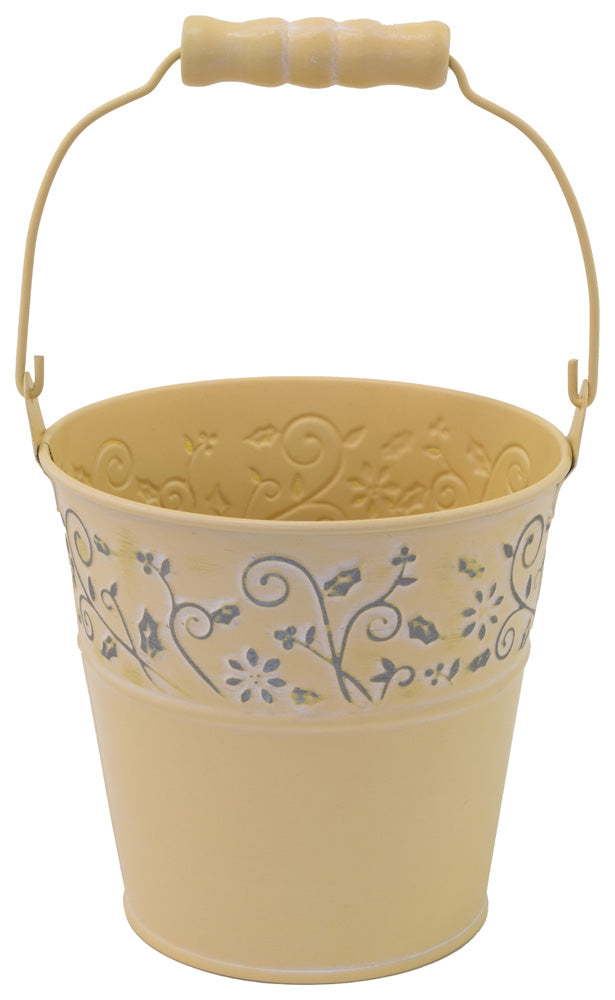 SM YELLOW FLORAL ACCENT BUCKET