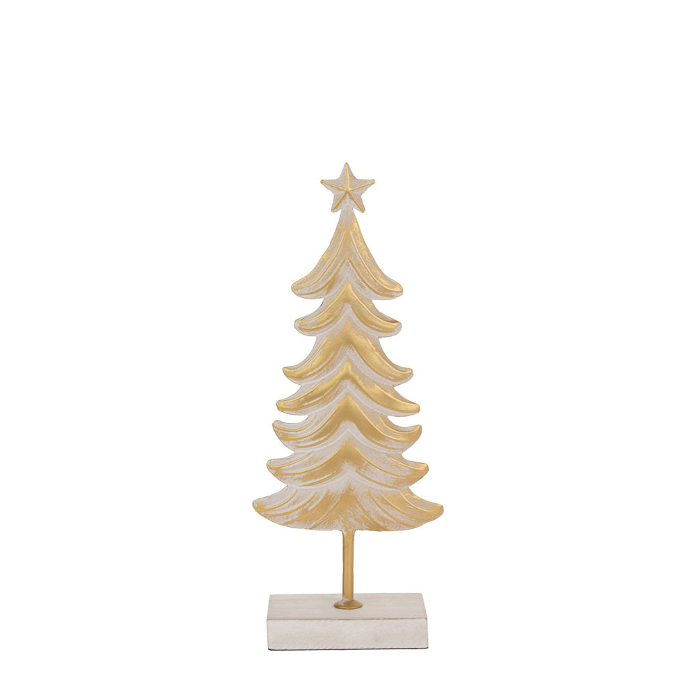 SMALL METAL WHITE & BURNISHED GOLD TREE