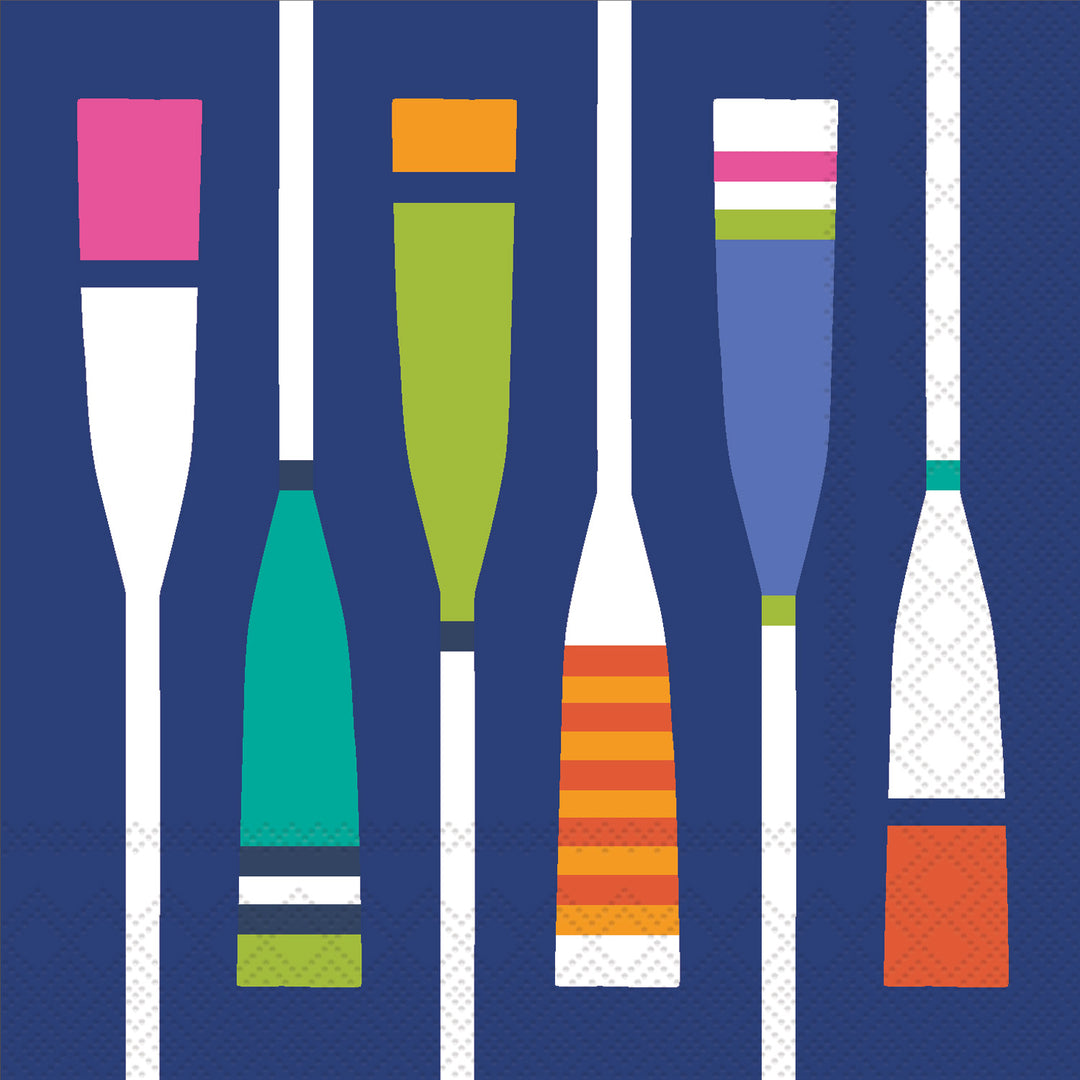 Rainbow Oars Cocktail Napkin