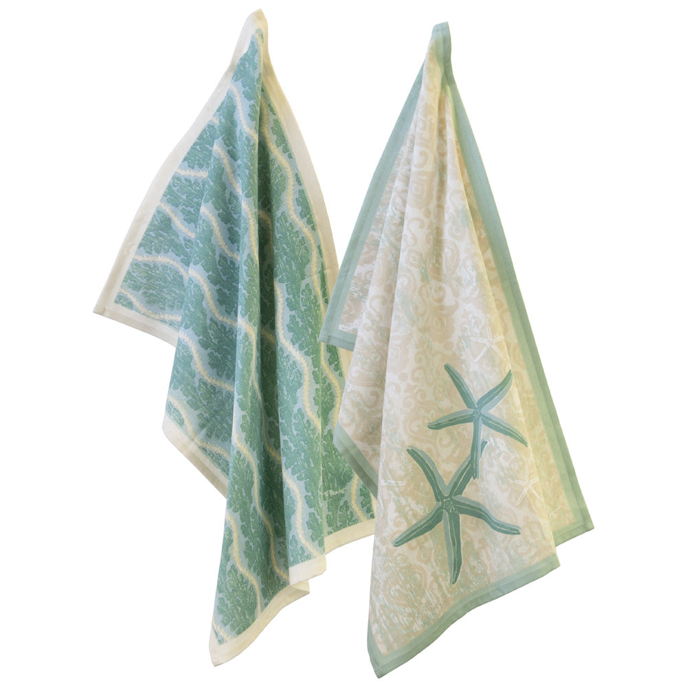 LAGUNA SHELLS TEA TOWELS S/2