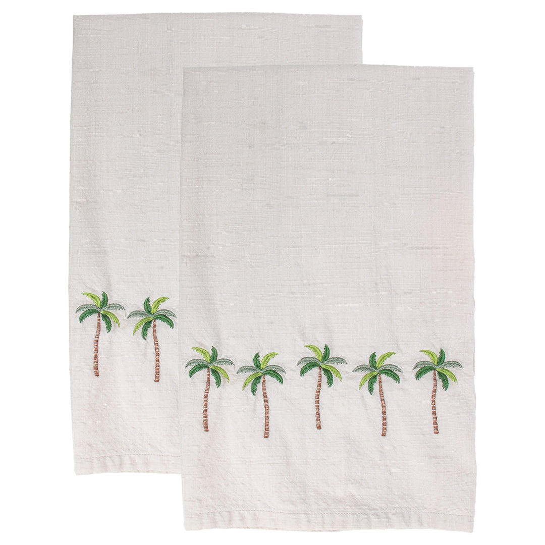 Palm Tree Embroidered Tea Towels (Set of 2)
