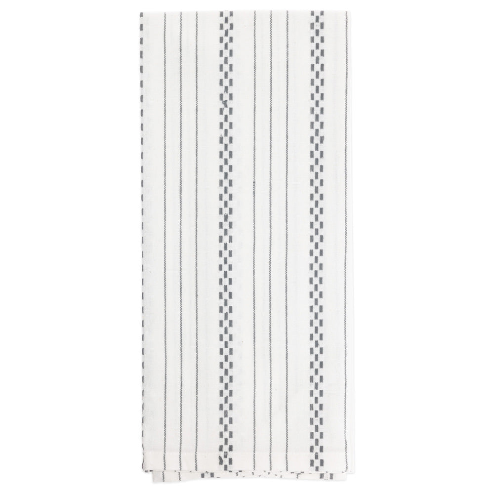 Gray Reindeer and Stripes Tea Towels (Set of 2)