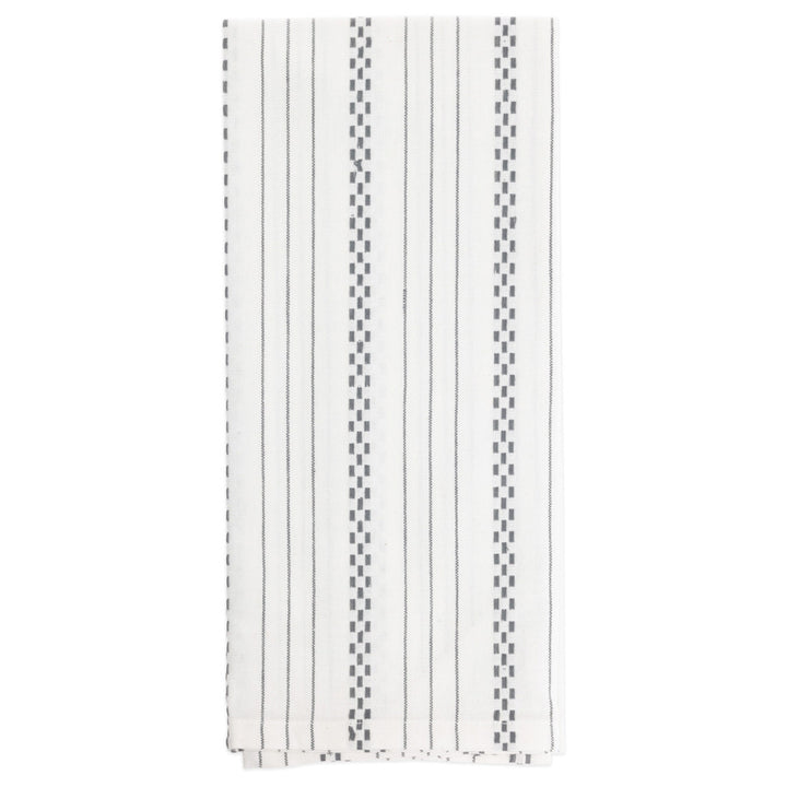 Gray Reindeer and Stripes Tea Towels (Set of 2)