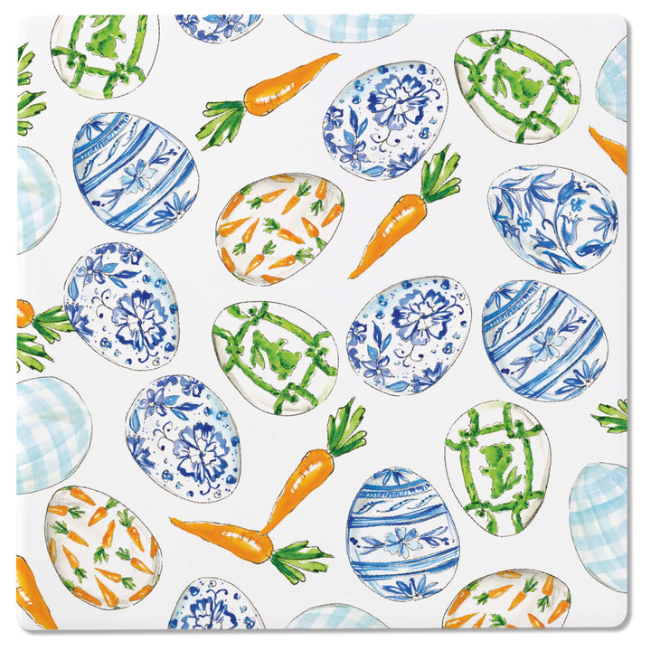 Blue Eggs And Carrots Square Coasters