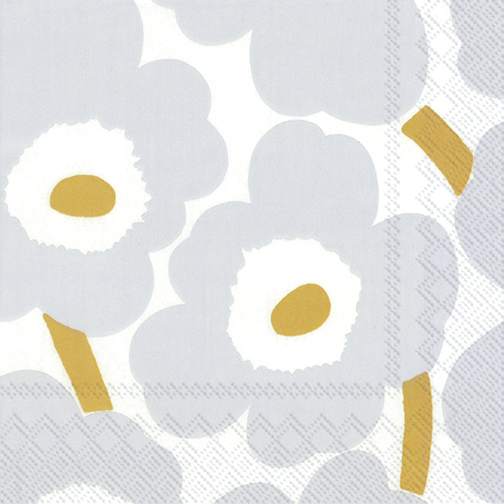 Unikko White Silver Lunch Napkin