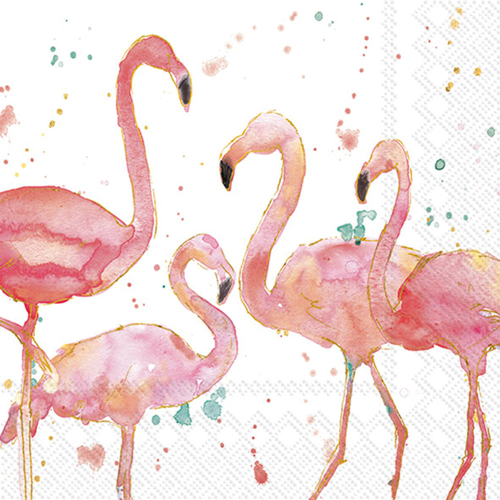 Flamingo Fever Cocktail Napkin Cream
