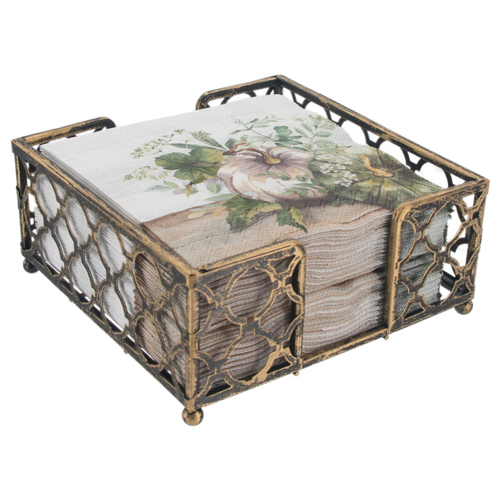 Trellis Cocktail Caddy Antique Brass
