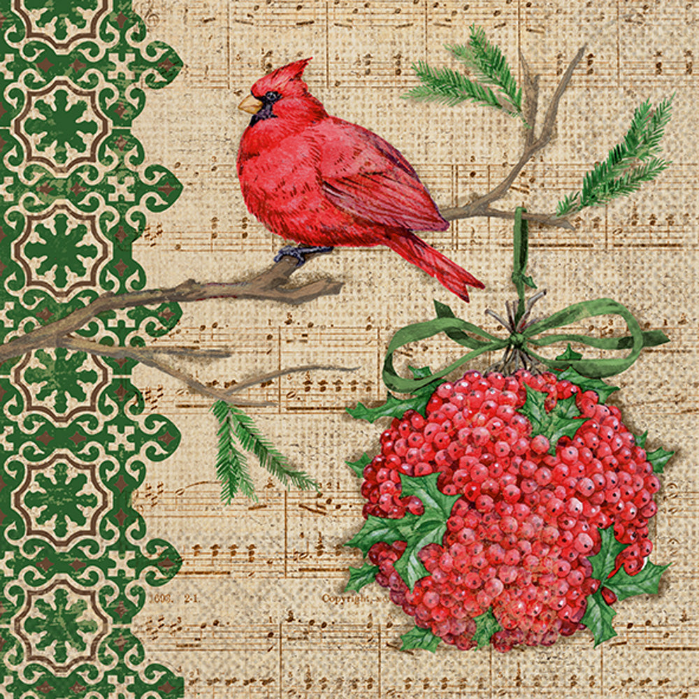 Burlap Christmas Lunch Napkin