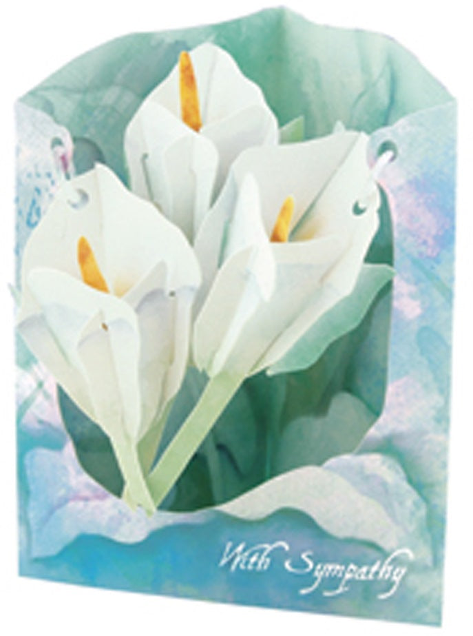 D.CARD/WATERCOLOUR LILIES sympathy