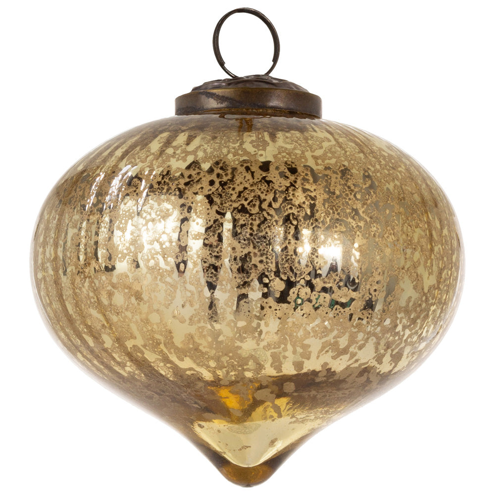 FLUTED GOLD GLASS ORNAMENT