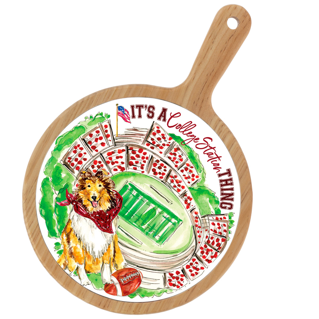 Maroon Collie Stadium Cheeseboard
