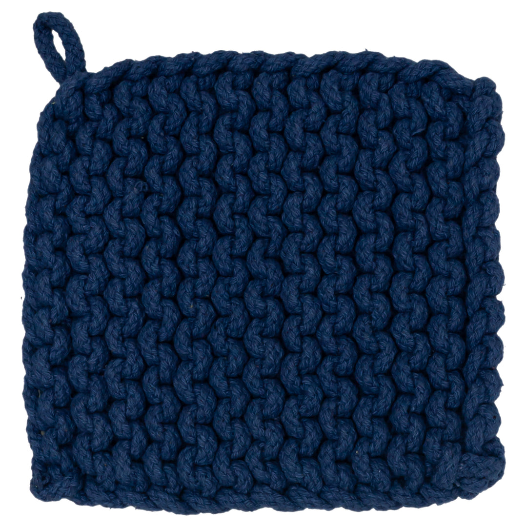 Navy Chunky Knit Pot Holder