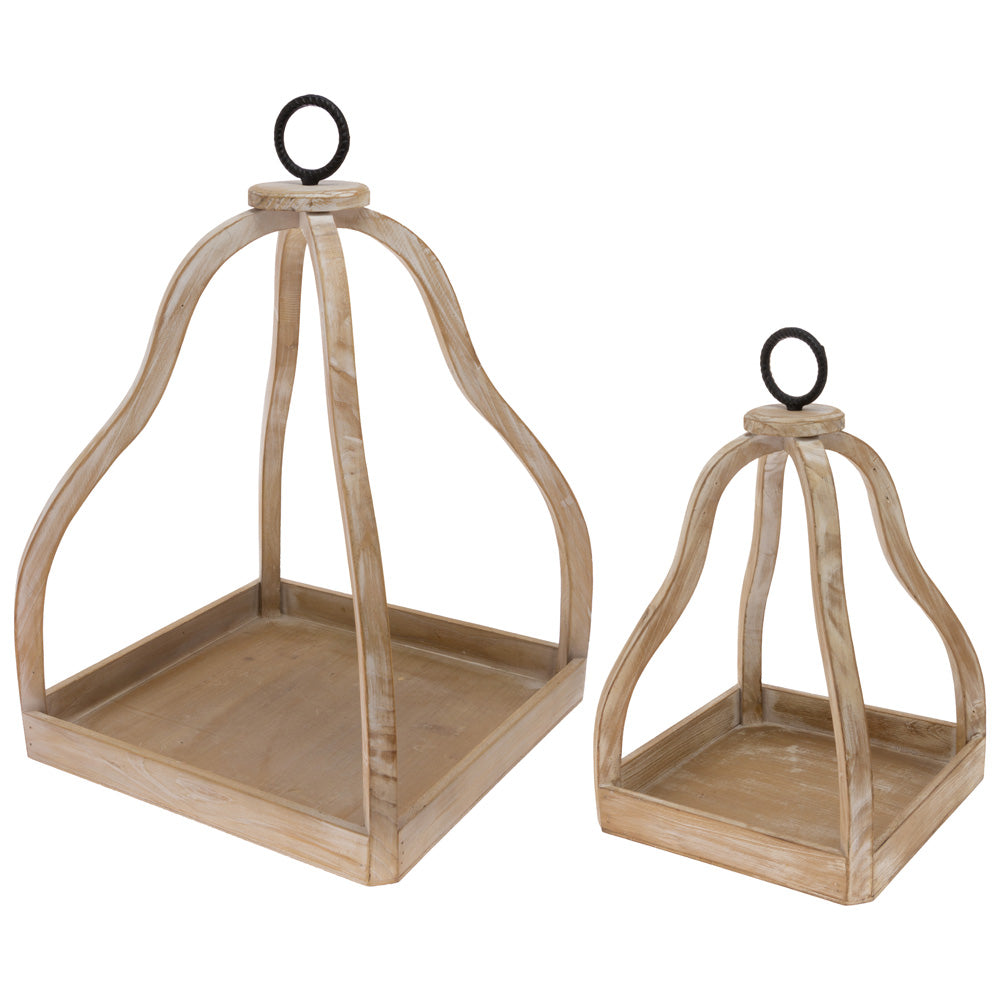 NATURAL VAULTED LANTERNS S/2