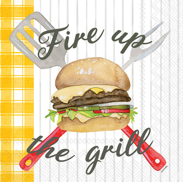 Fire Up The Grill Cocktail Napkin