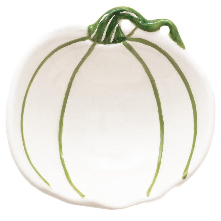 White and Green Pumpkin Bowl Small