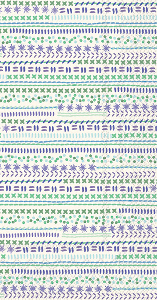 Sampler Stripes Guest Towel Blue