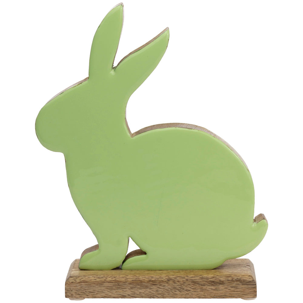 Green Wood Bunny Large