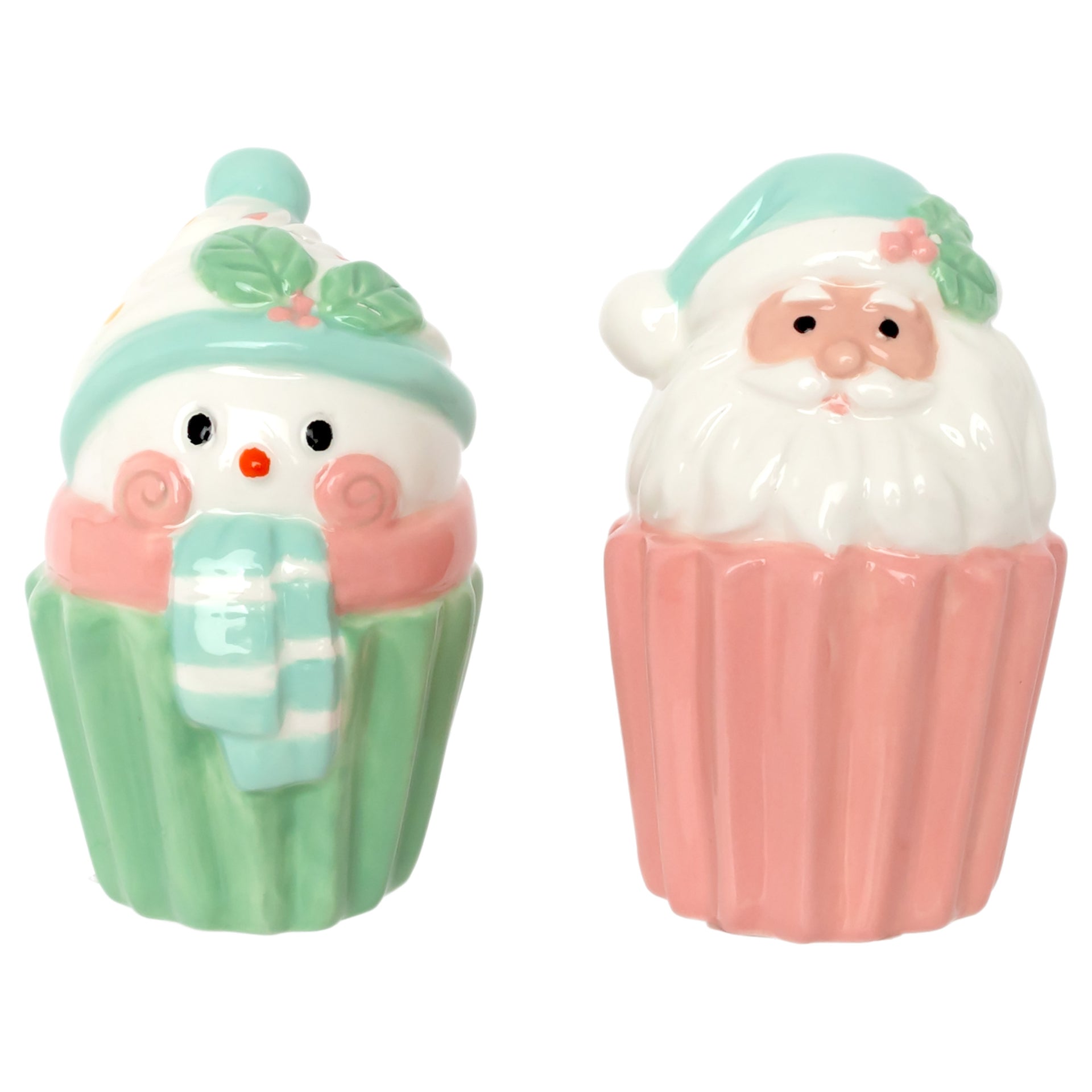 Pink Santa Salt and Pepper Shakers