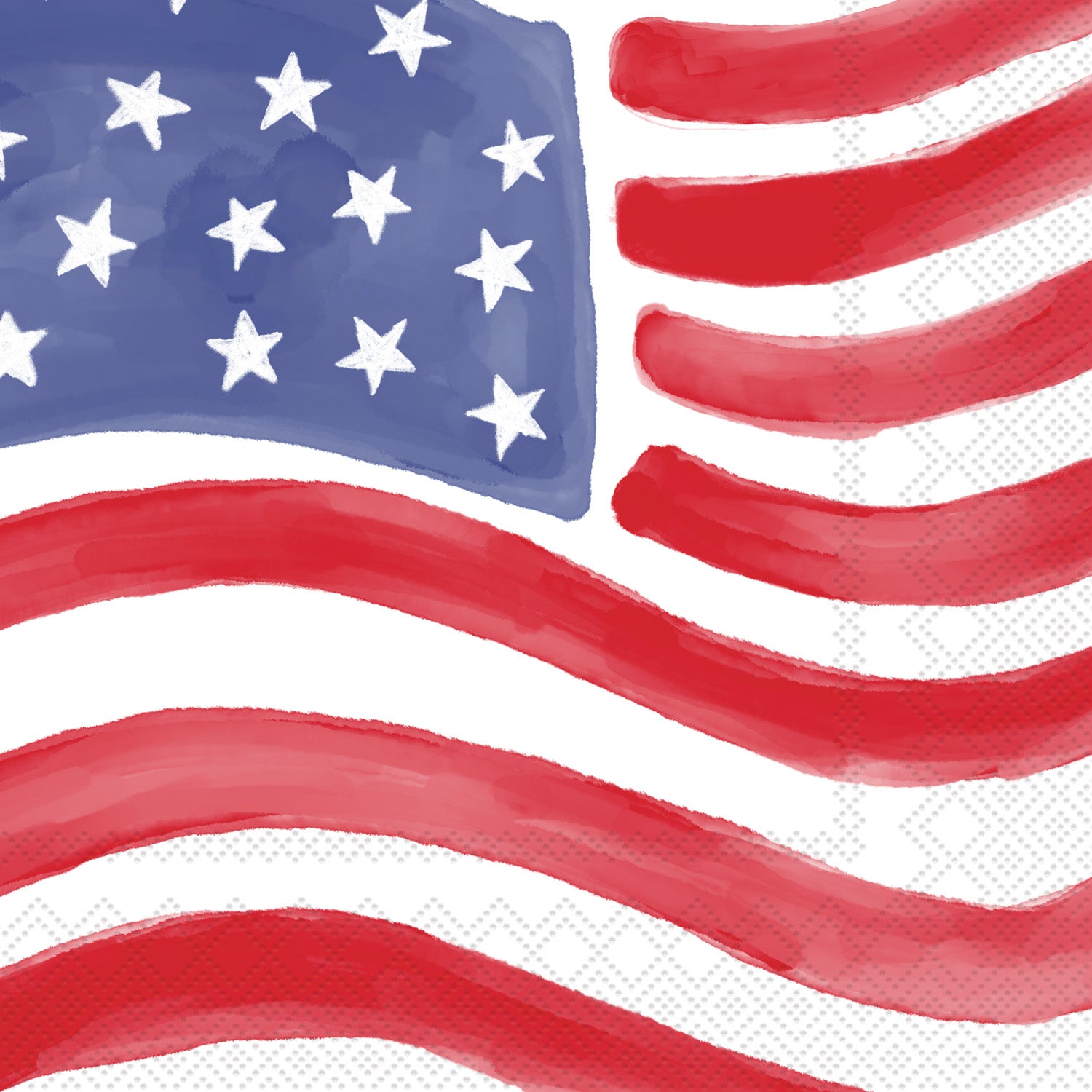 Stars & Stripes Stamp Cocktail Napkin