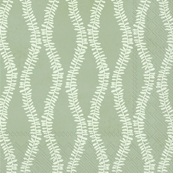 Leaf And Stem Cocktail Napkin Dark Green