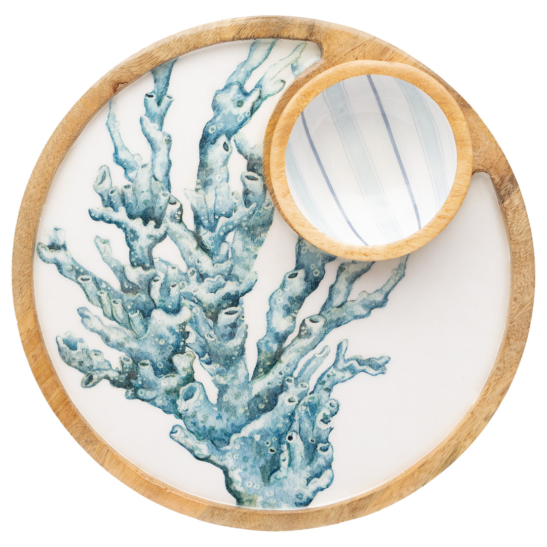 Ocean Tide Round Platter And Bowl