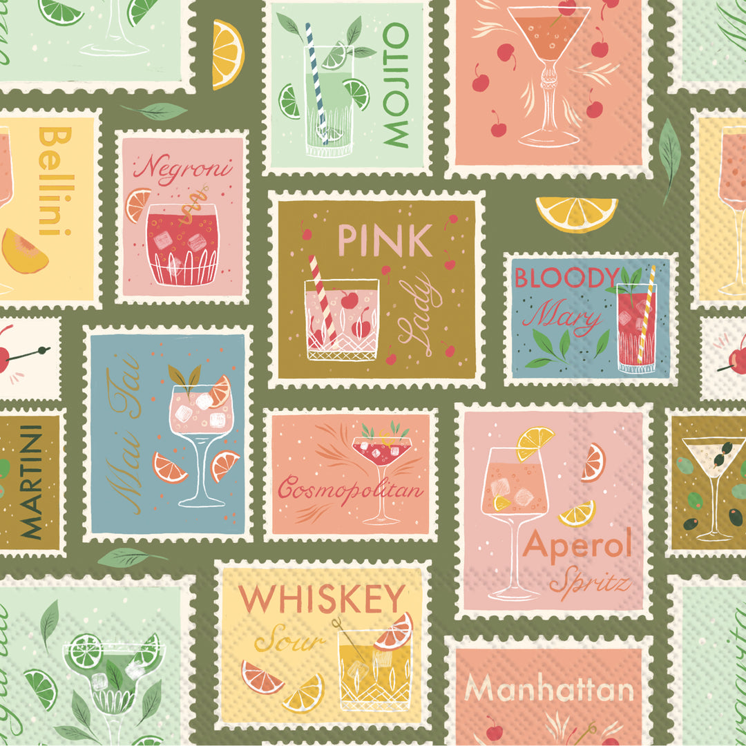 Cocktail Stamp Cocktail Napkin