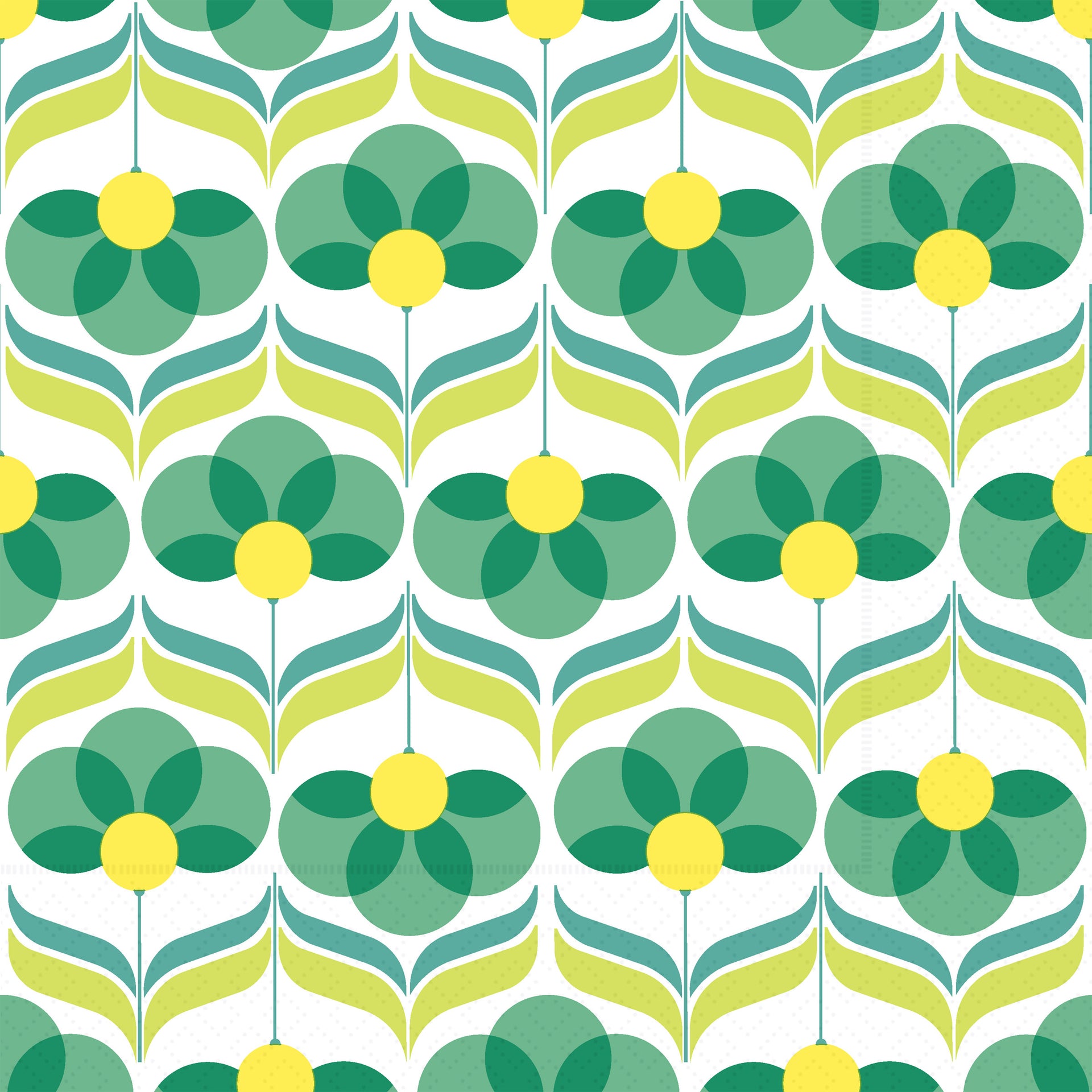 Playful Row Cocktail Napkin green