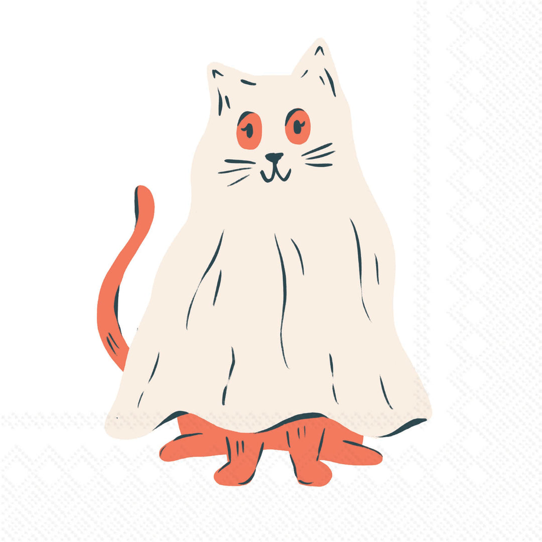 Ghost Kitty Cocktail Napkin