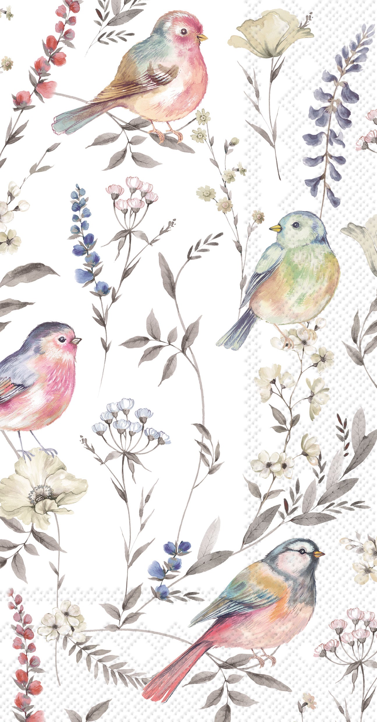 Softly Faded Birds Guest Towel