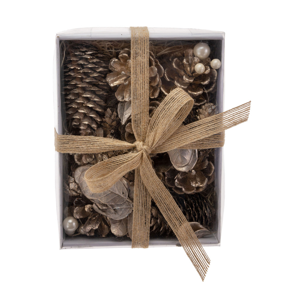 GOLD PINECONES SCATTER BOX