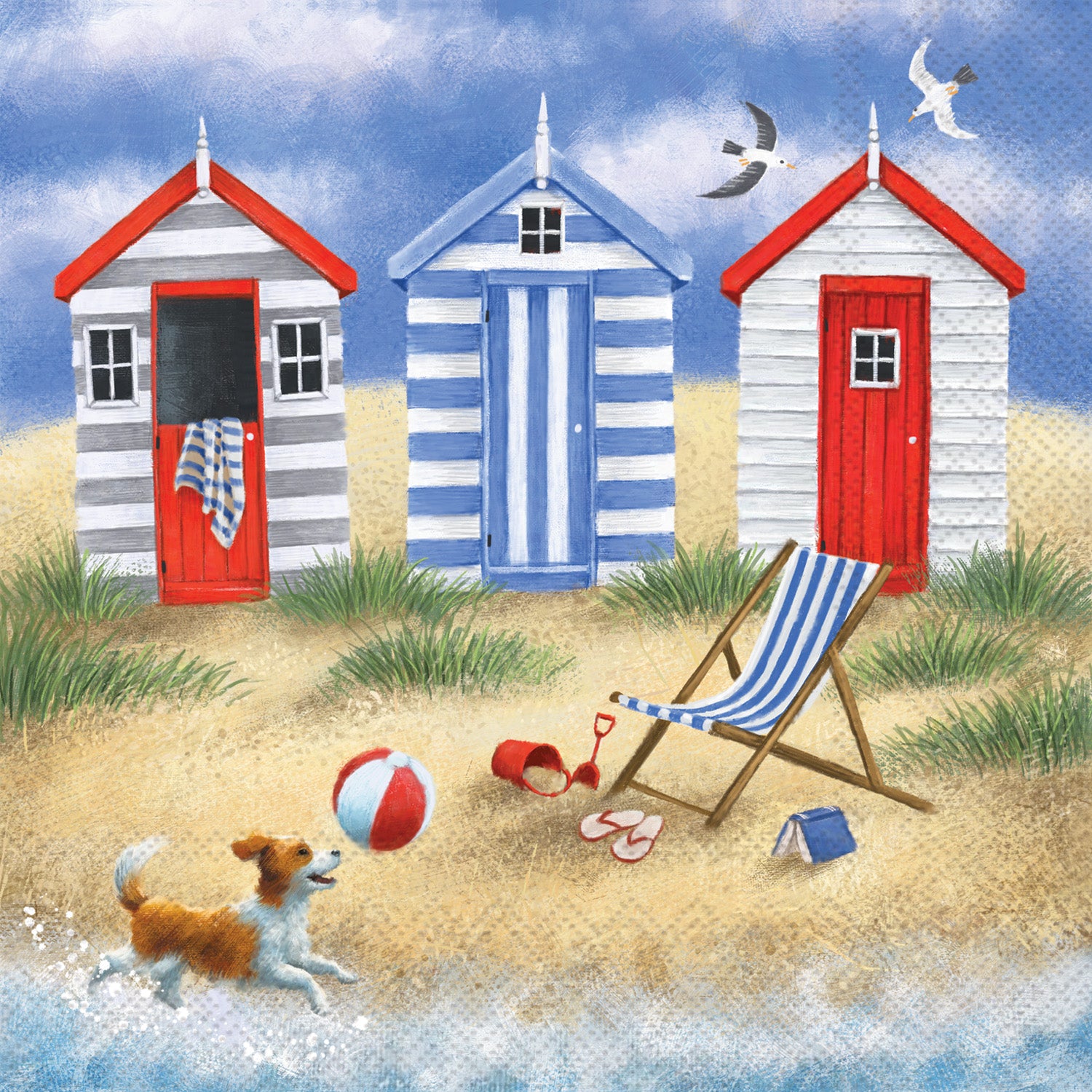 Colorful Bungalow Cocktail Napkin